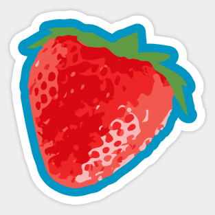 Minimalist Abstract Nature Art #58 Strawberry Sticker